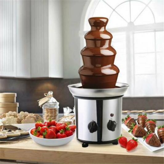 4 Tier Chocolate Fondue Fountain Stainless Steel Machine - Westfield Retailers