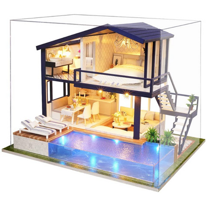 Modern Miniature Lighted DIY Dollhouse Kit - Westfield Retailers