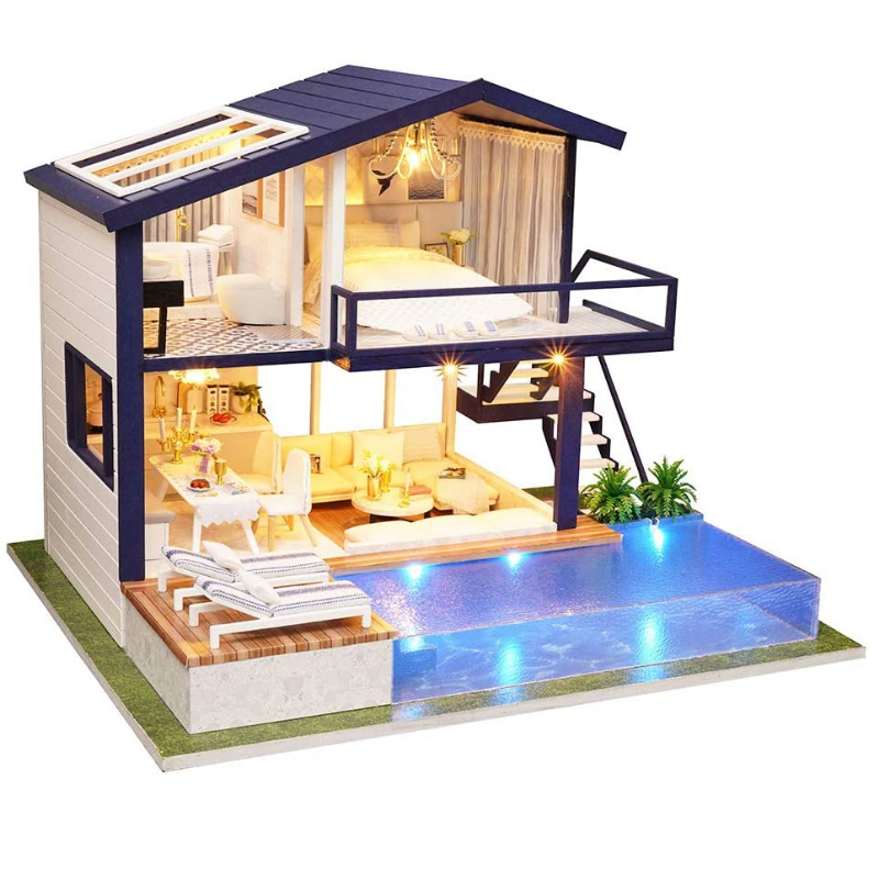 Modern Miniature Lighted DIY Dollhouse Kit - Westfield Retailers