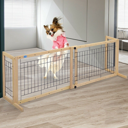 Solid Wood Indoor Freestanding Adjustable Pet Gate 21" - Westfield Retailers