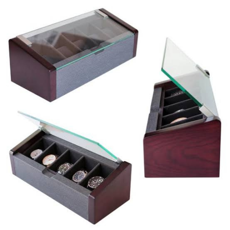 Premium Modern Luxury Watch Holder Display Box With Glass Top - Westfield Retailers