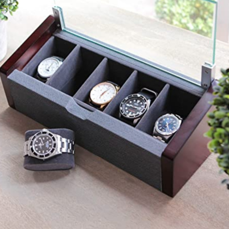 Premium Modern Luxury Watch Holder Display Box With Glass Top - Westfield Retailers