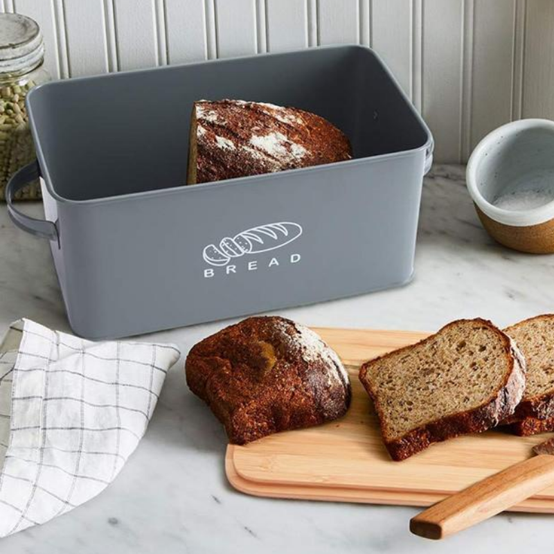 Premium Large Black Metal Bread Holder Storage Box - Westfield Retailers