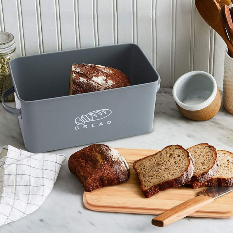 Premium Large Black Metal Bread Holder Storage Box - Westfield Retailers