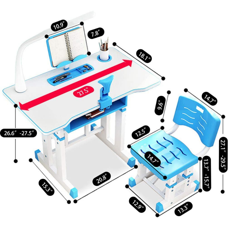 Premium Kids Adjustable Study Desk And Chair Set - Westfield Retailers