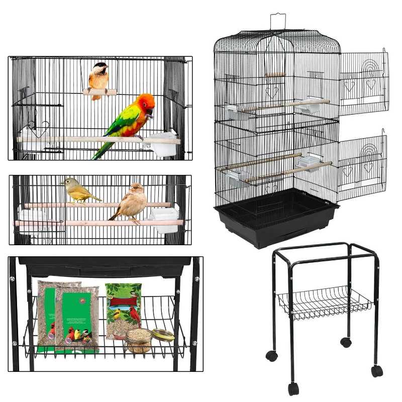 Portable Large Big Bird Cage With Wheels 59" - Westfield Retailers