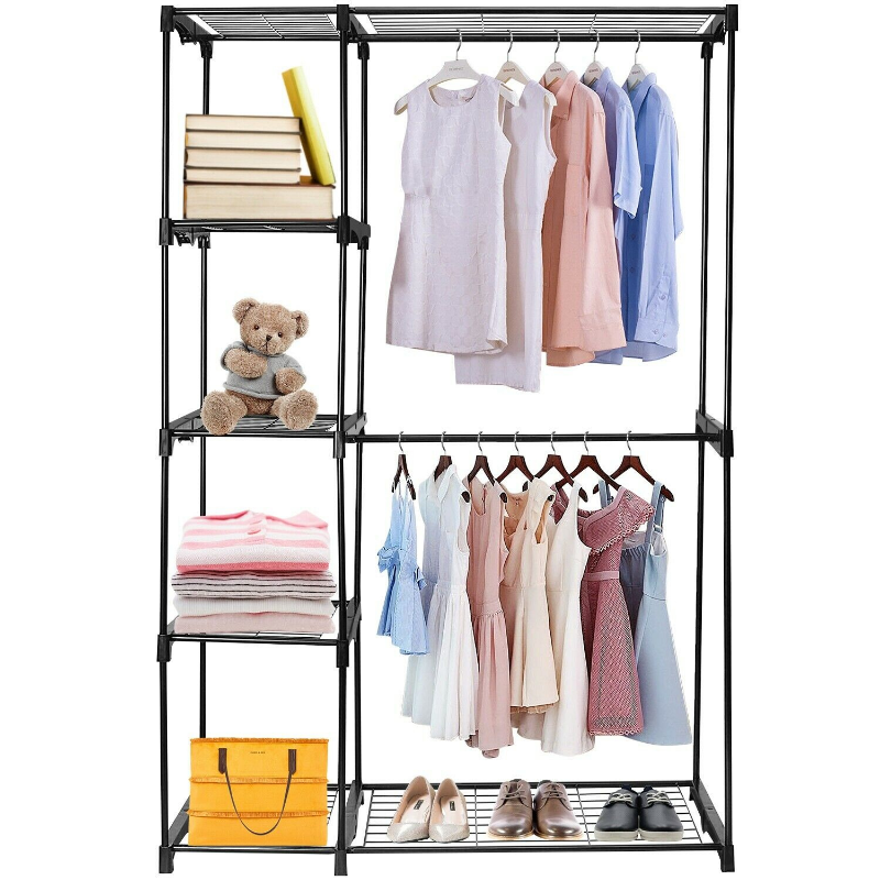 Large Freestanding Metal Clothing Closet Organizer Shelf 68in - Westfield Retailers