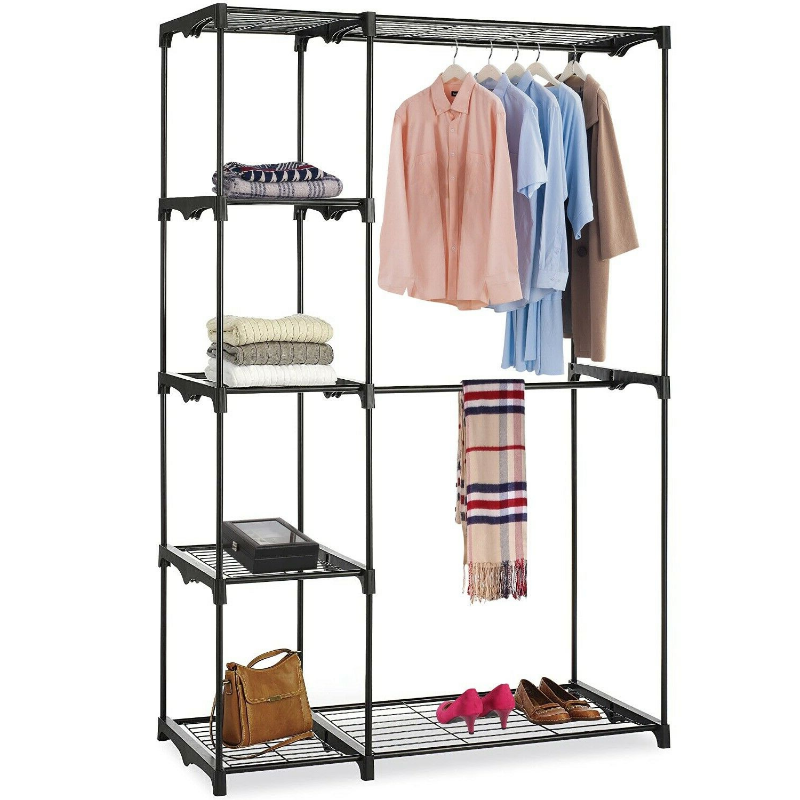 Large Freestanding Metal Clothing Closet Organizer Shelf 68in - Westfield Retailers