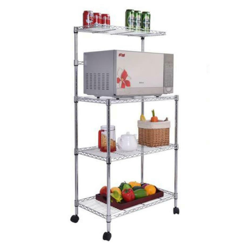 Spacious White Kitchen Bakers Shelf Rack With Storage - Westfield Retailers