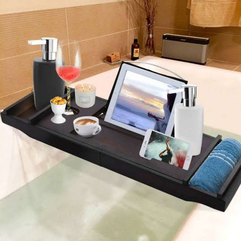 Large Spacious Bamboo Bathtub Caddy Tray - Westfield Retailers