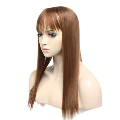 Women's Natural Synthetic Clip On Hair Topper With Bangs - Westfield Retailers