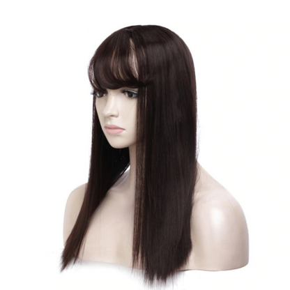 Women's Natural Synthetic Clip On Hair Topper With Bangs - Westfield Retailers