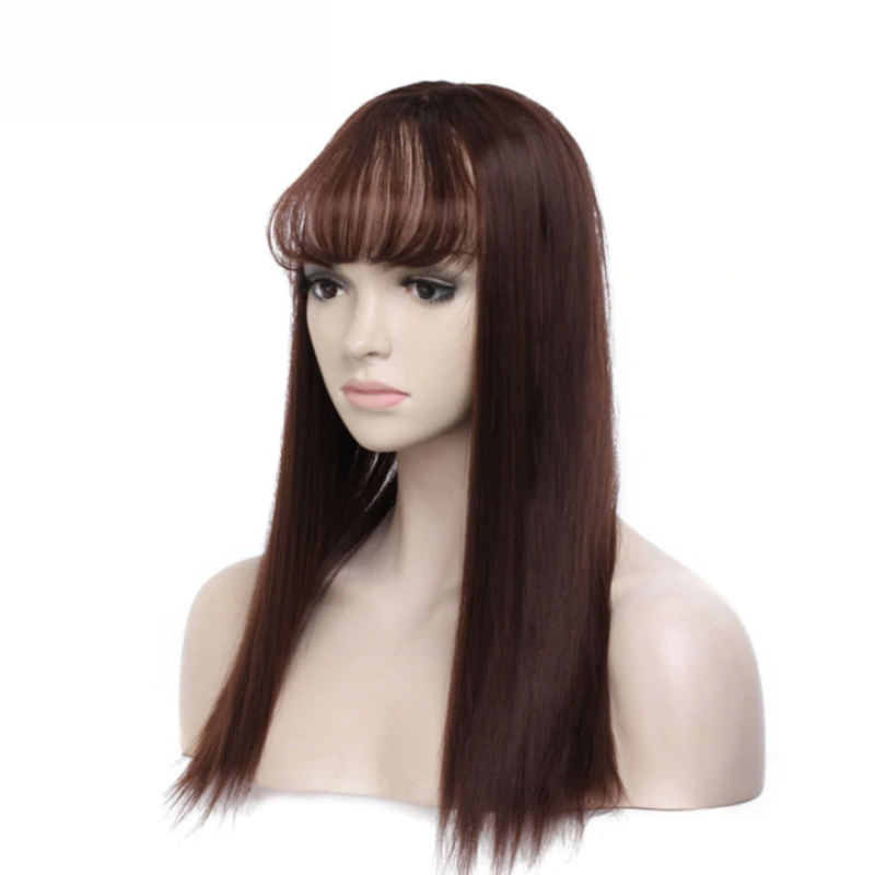 Women's Natural Synthetic Clip On Hair Topper With Bangs - Westfield Retailers