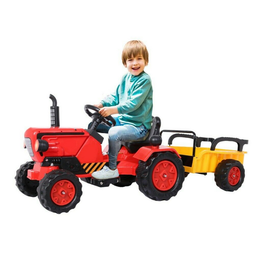 Kids Electric Ride On Tractor Toy With Trailer - Westfield Retailers