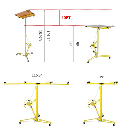 Premium Drywall Ceiling Panel Sheetrock Hoist Lift 16FT - Westfield Retailers