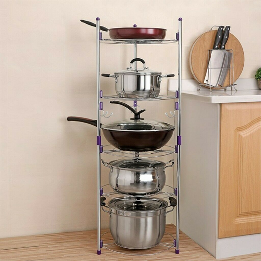 Large 5 Tier Pots And Pans Storage Organizer Rack - Westfield Retailers