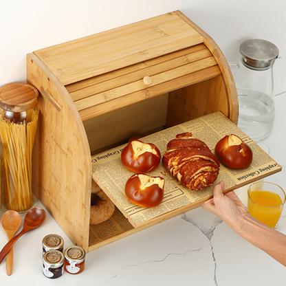 Large Modern Countertop Wooden Bread Storage Box - Westfield Retailers