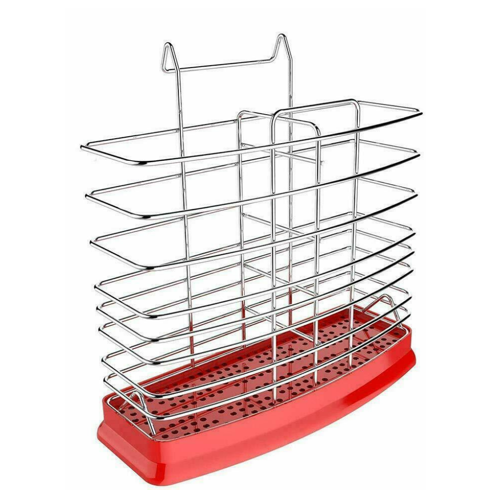 Large Kitchen Red Dish Drying Rack 2 Tier - Westfield Retailers