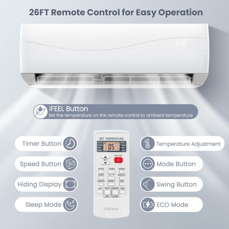23000 BTU 18.5 SEER2 208-230V Ductless Mini Split Air Conditioner and Heater