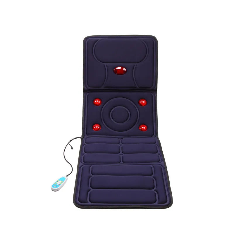 Foldable Heated Massage Pad, Portable Massage Mat with 8 Vibration Motors, Full Body Massage Mattress, Massager Cushion for Back Pain Relief