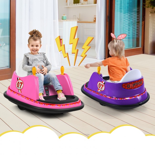 6V Kids Ride On Bumper Car 360-Degree Spin Race Toy with Remote Control