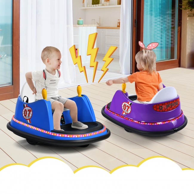 6V Kids Ride On Bumper Car 360-Degree Spin Race Toy with Remote Control