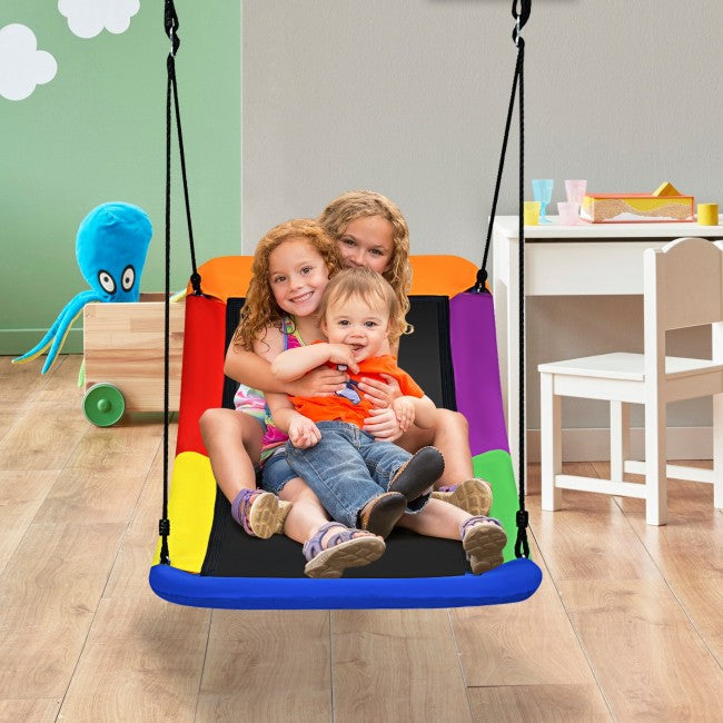 Outdoor 32" x 60" Giant Platform Tree Swing for Kids and Adults