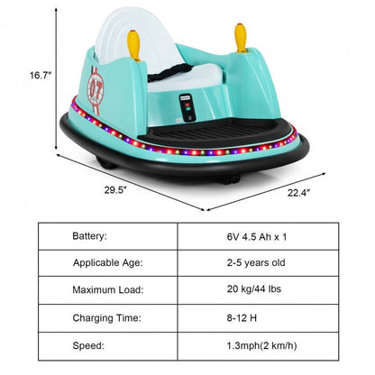 6V Kids Ride On Bumper Car 360-Degree Spin Race Toy with Remote Control