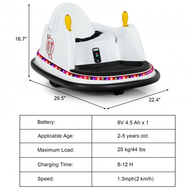 6V Kids Ride On Bumper Car 360-Degree Spin Race Toy with Remote Control