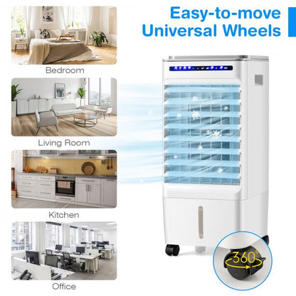 3-in-1 Portable Evaporative Air Cooler Indoor Air Humidifier Purifier with Remote Control and Timer