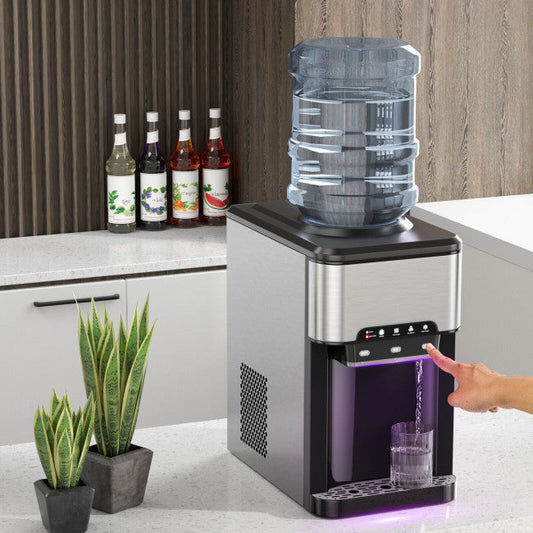 3-in-1 Water Cooler Dispenser with 3 Temperatures Setting and Built-in Ice Maker, Child-safe Lock