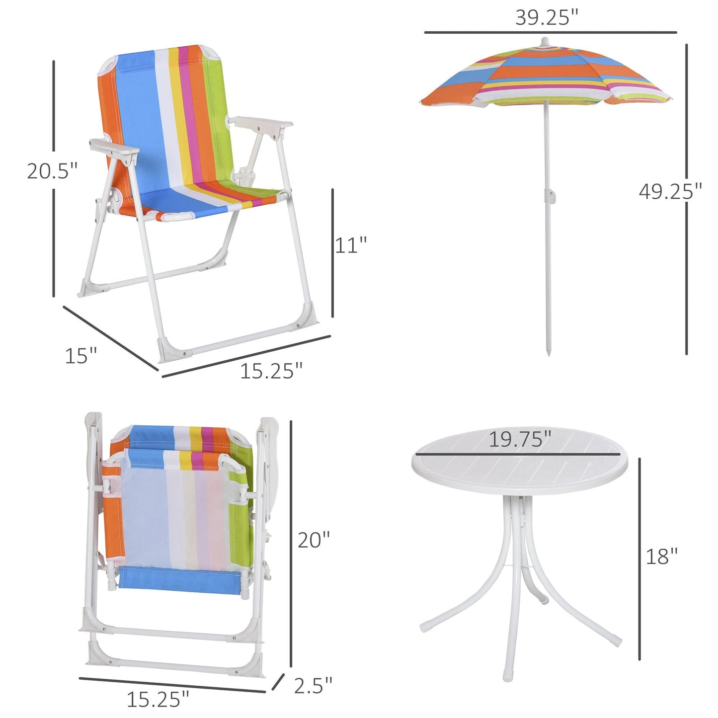 Kids Outdoor Picnic Bench Table Set With Umbrella - Westfield Retailers