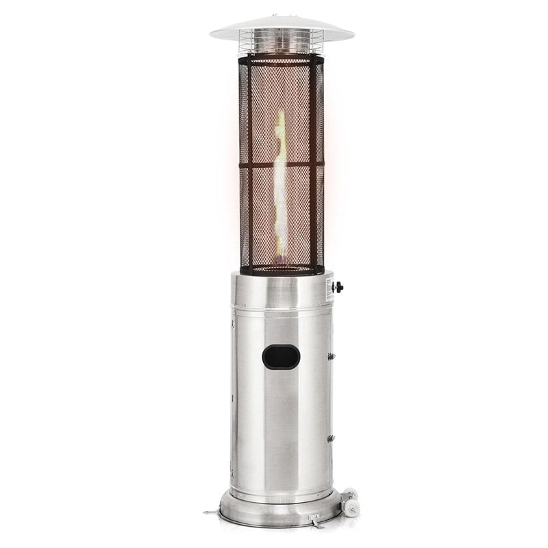 41000 BTU Stainless Steel Standing Round Glass Tube Propane Patio Heaters