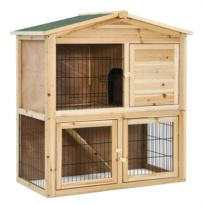 Wooden Chicken Coop Large Bunny Rabbit Cage with Ramp