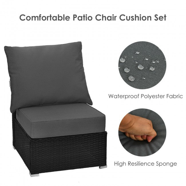 Deep Seat Chair Cushion Pads Set with Rope Belts for Indoor and Outdoor