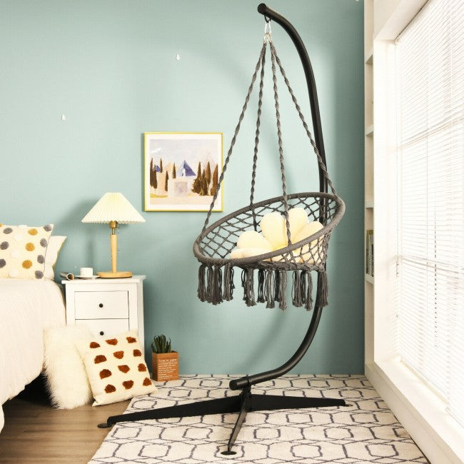 Hanging Hammock Chairs with solid steel C stand frame