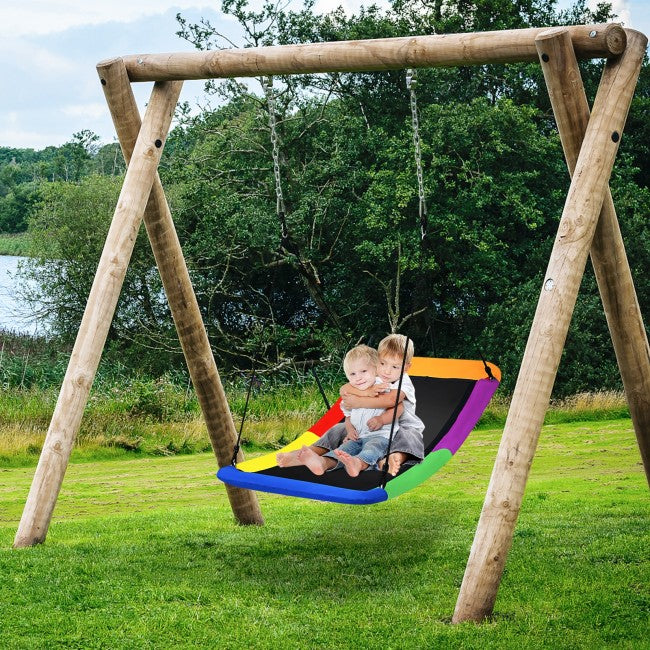 Outdoor 32" x 60" Giant Platform Tree Swing for Kids and Adults