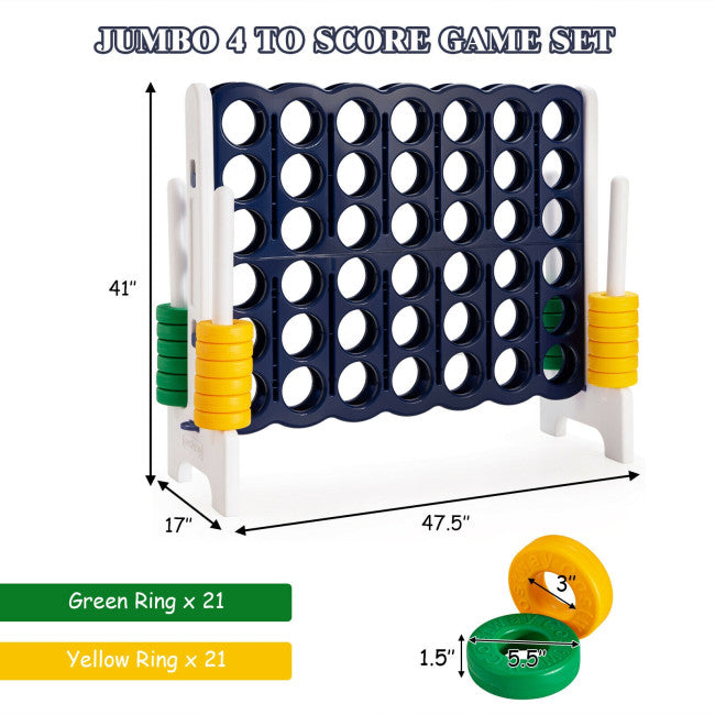 Jumbo 4-to-Score Giant Game Set Backyard Games for Kids Adult and Family Fun