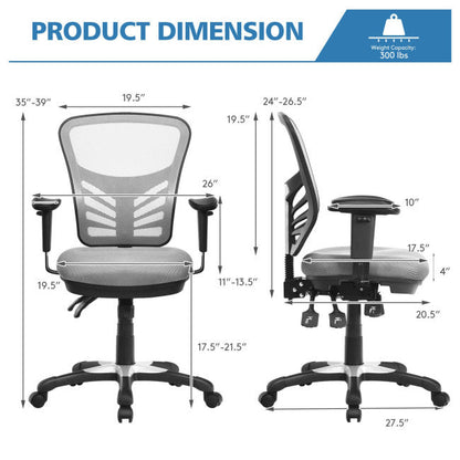 Ergonomic Mesh Office Chair Recliner Computer Desk Chair with Adjustable Armrests and Back Height