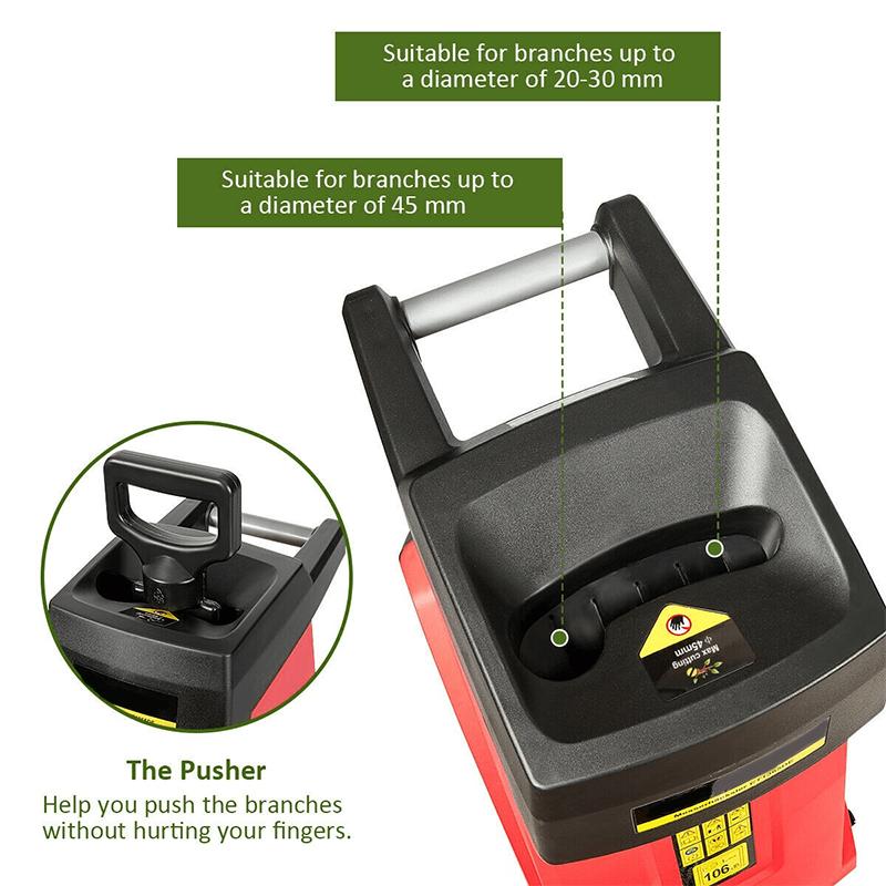 15Amp Electric Wood Chipper Shredder with Wheel - Westfield Retailers