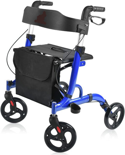 SeniorAid™ Upright Walker - Best Premium Rolling 4 Wheel Senior Standing Rollator Walker With Seat And Brakes - Westfield Retailers