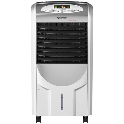 5 In 1 Portable Evaporative Cooler Fan with Heater Humidifier & Purifier, 8H Timer, 3 Speeds, 7L Tank, Remote Control