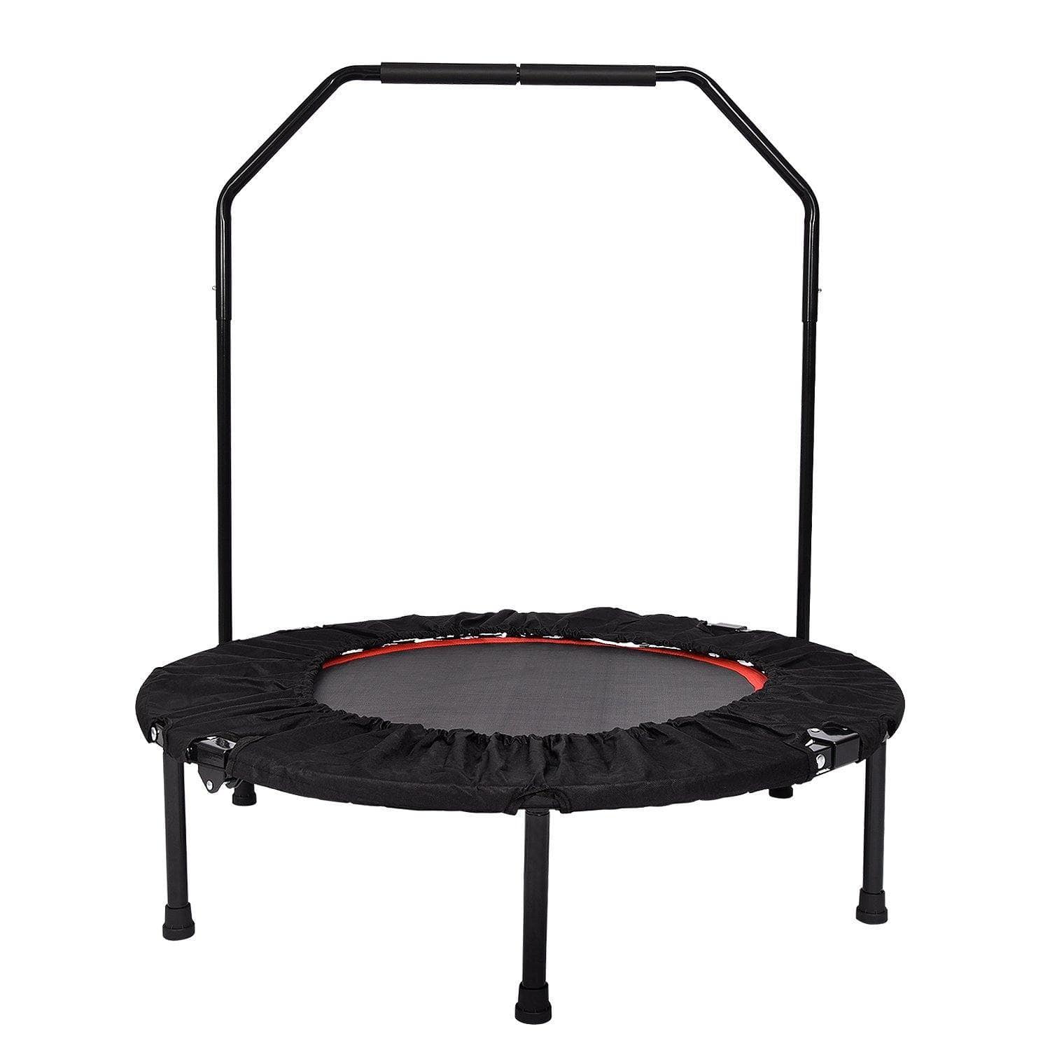 40" Mini Trampoline Rebounder, Portable & Foldable Exercise Trampoline With Handrail For Adults Kids Body Fitness Training Workouts, Indoor/Garden/Workout Cardio - Westfield Retailers