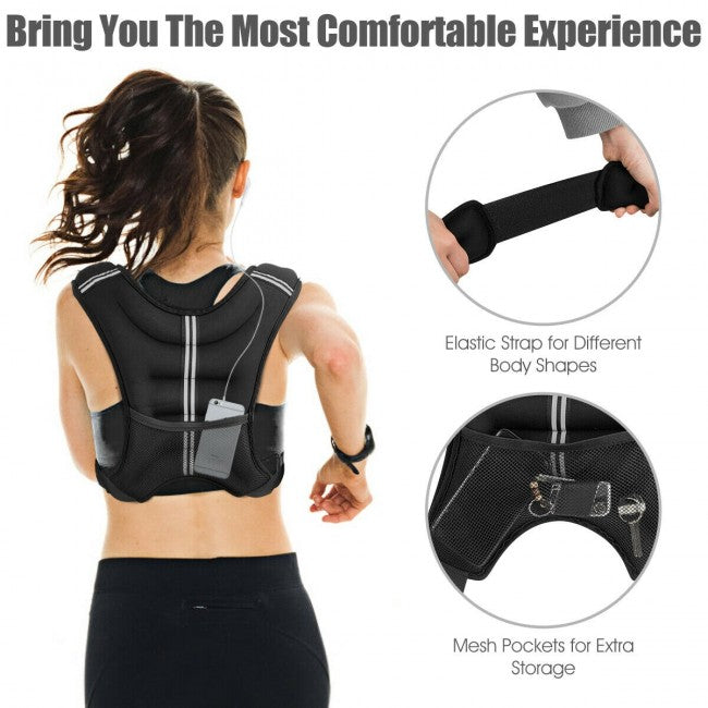 Adjustable Weighted Vest Workout Equipment with Reflective Stripe