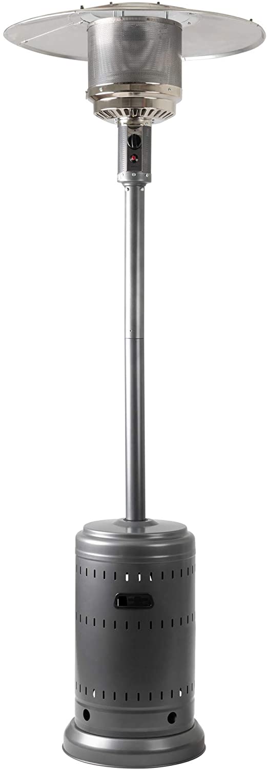 46,000 BTU Outdoor Propane Patio Heater with Wheels, Commercial & Residential - Slate Gray - Westfield Retailers