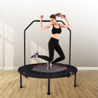 40" Mini Trampoline Rebounder, Portable & Foldable Exercise Trampoline With Handrail For Adults Kids Body Fitness Training Workouts, Indoor/Garden/Workout Cardio - Westfield Retailers