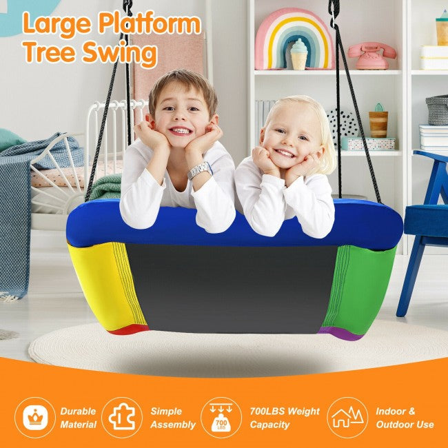 Outdoor 32" x 60" Giant Platform Tree Swing for Kids and Adults