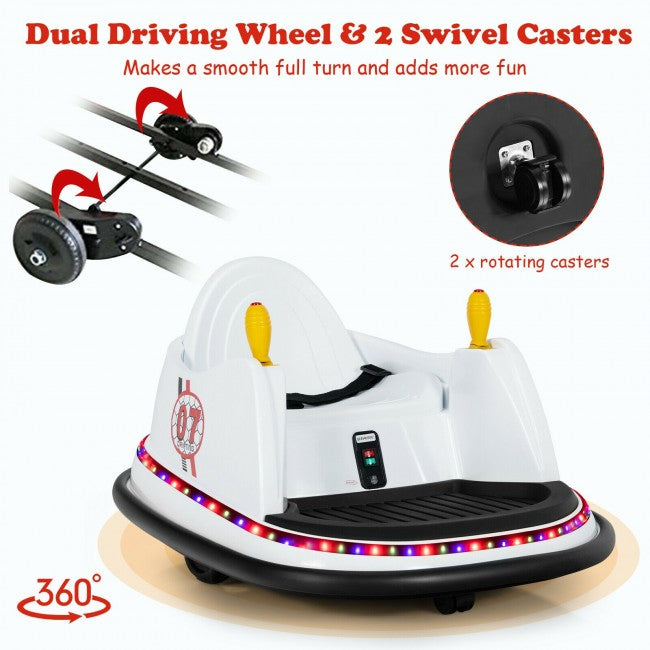 6V Kids Ride On Bumper Car 360-Degree Spin Race Toy with Remote Control