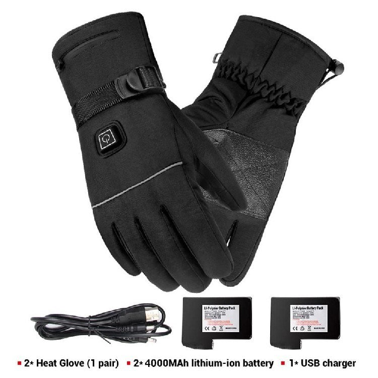 Guantes calefactables eléctricos de invierno para motocicleta, guantes con pantalla táctil