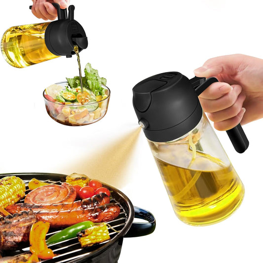 Oil Sprayer for Cooking - 2 in 1 Oil Dispenser Bottle